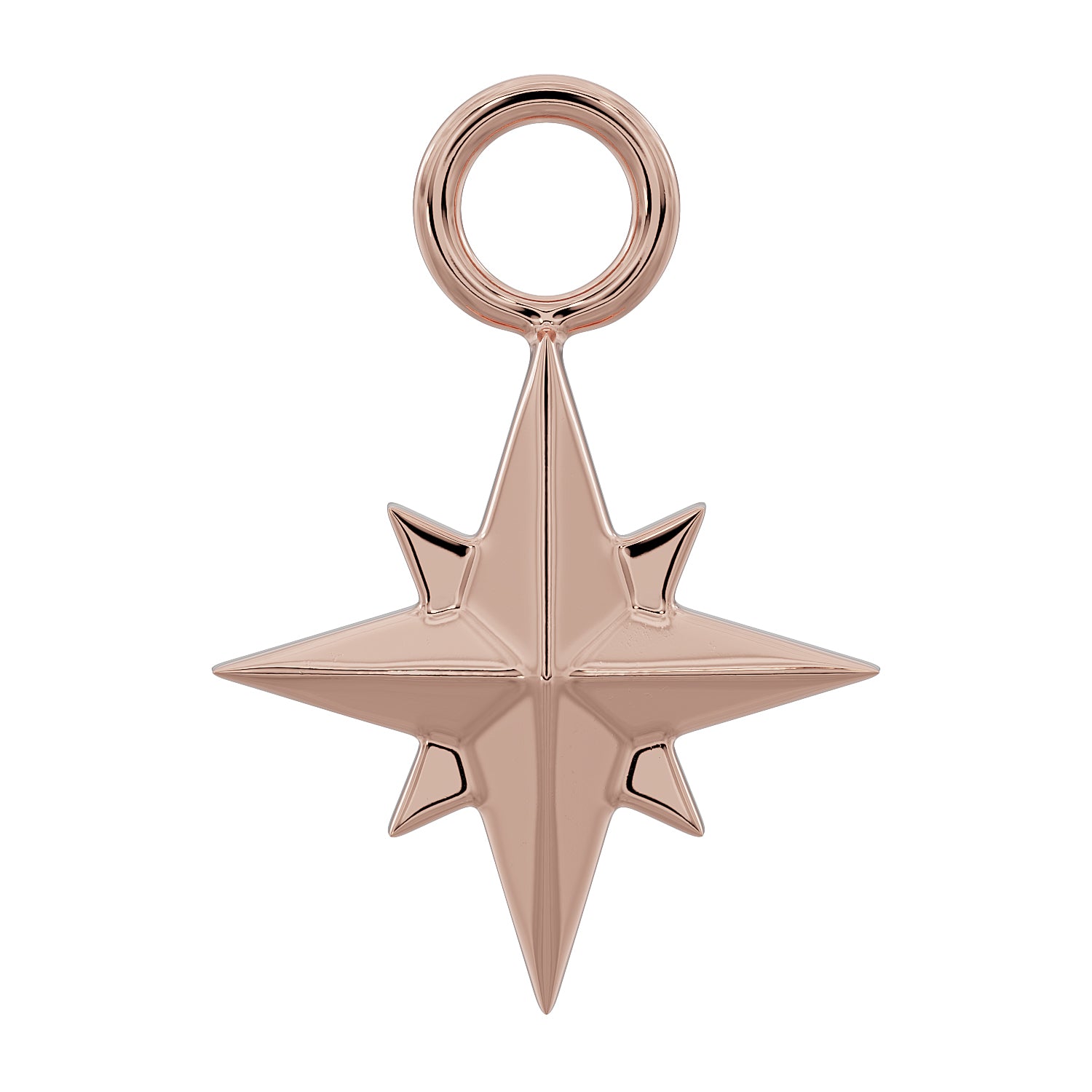 North Star Charm Accessory for Piercing Jewelry-14K Rose Gold