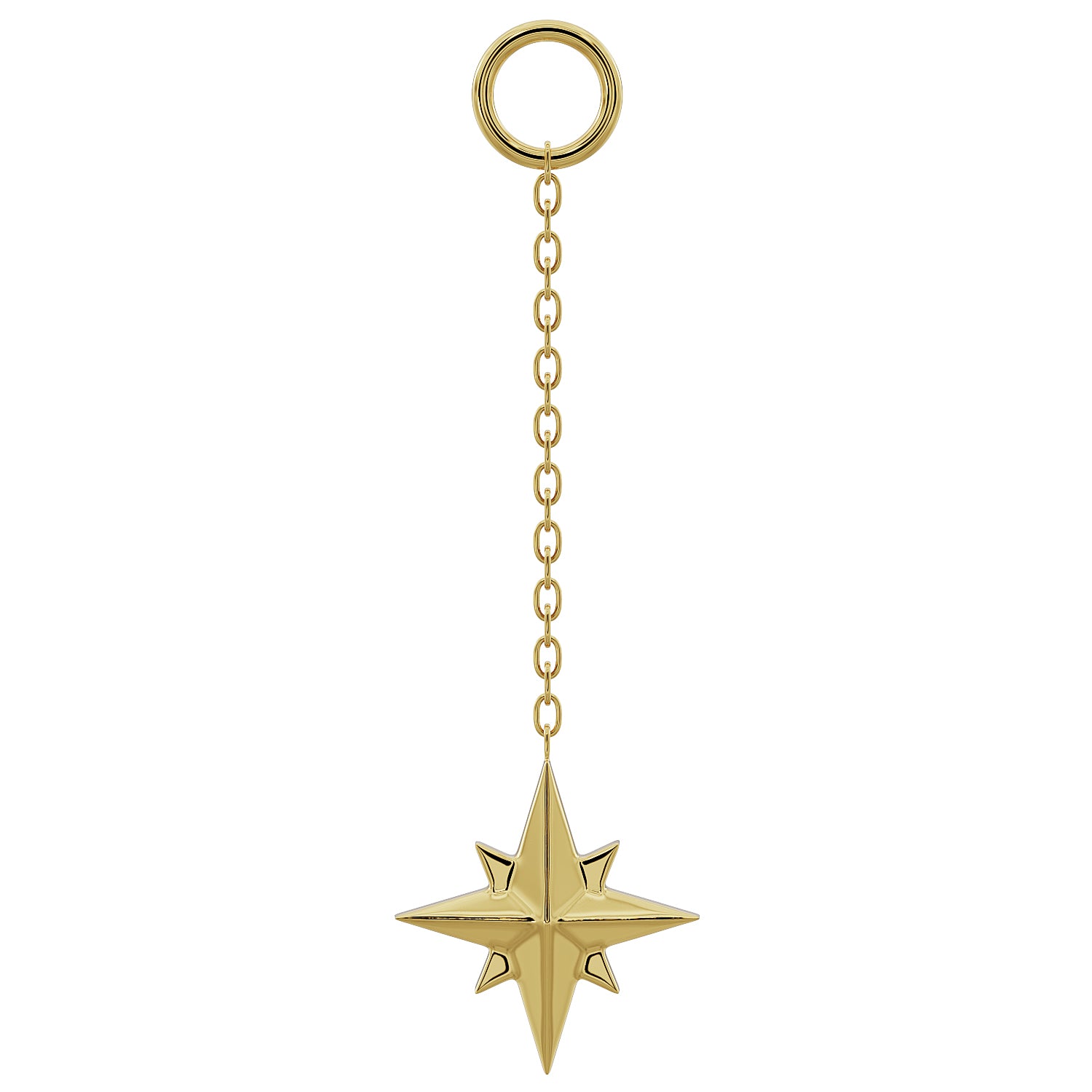 North Star Chain Accessory-Long   14K Yellow Gold