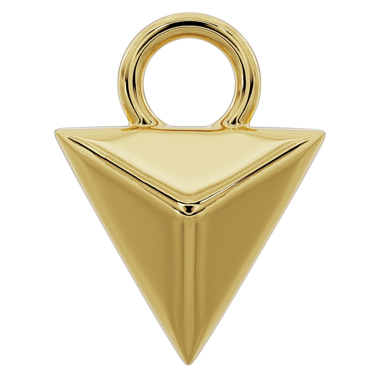 Pyramid Charm Accessory for Piercing Jewelry-14K Yellow Gold