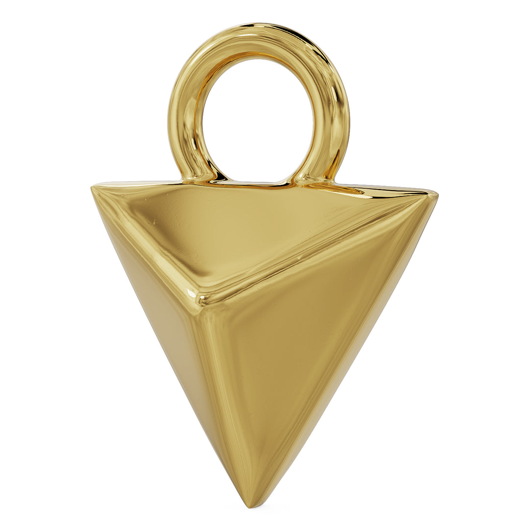 Side View Gold Pyramid Charm Accessory for Piercing Jewelry