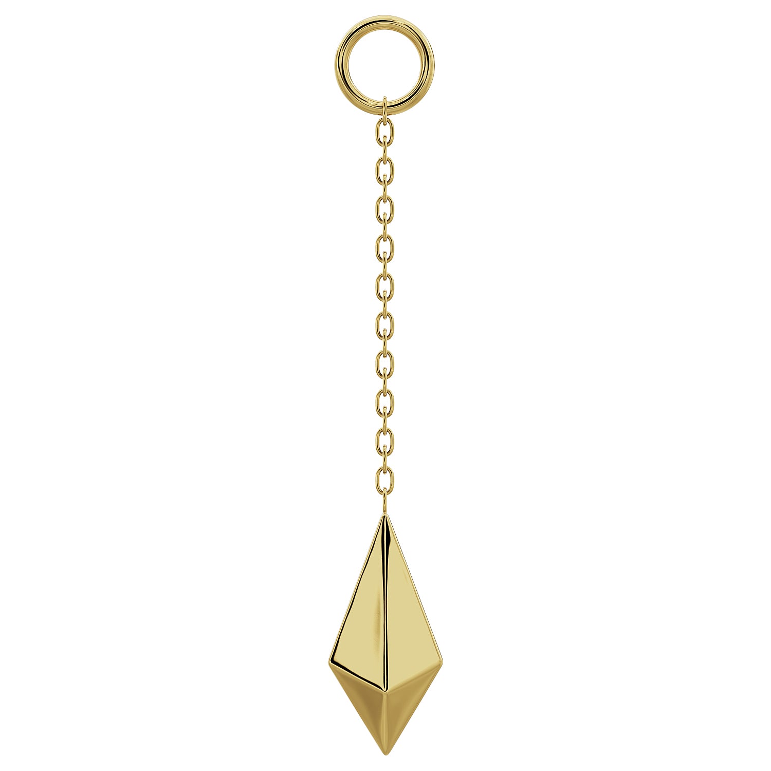 Geometric Pyramid Chain Accessory-Long   14K Yellow Gold