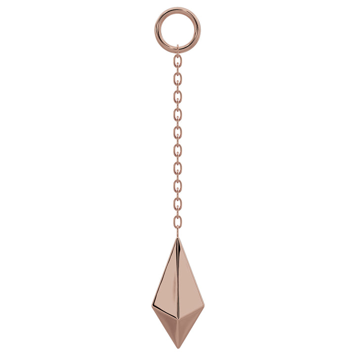 Geometric Pyramid Chain Accessory-Long   14K Rose Gold