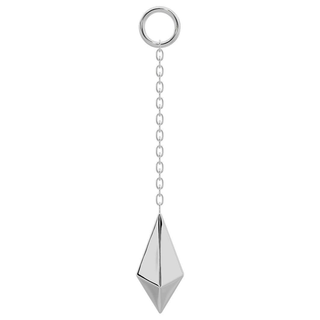 Geometric Pyramid Chain Accessory-Long   14K White Gold