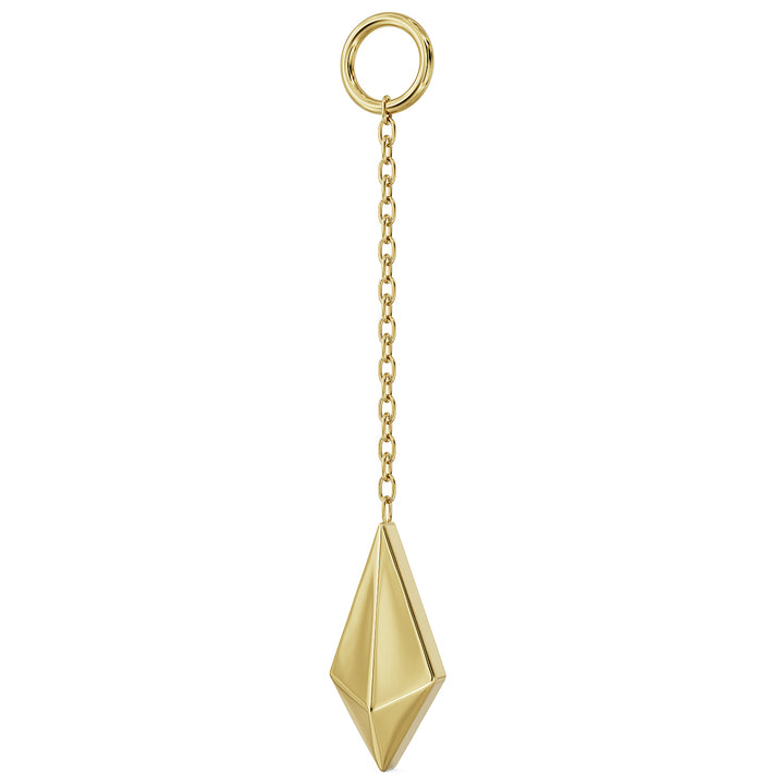 Side View Gold Geometric Pyramid Chain Accessory