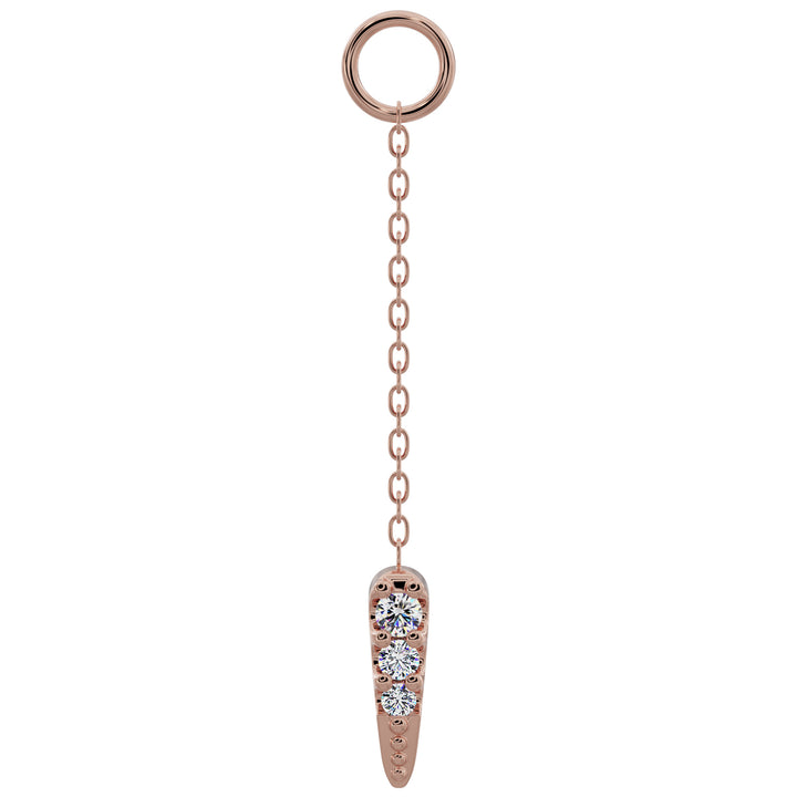 Diamond Spike Chain Accessory-Long   14K Rose Gold