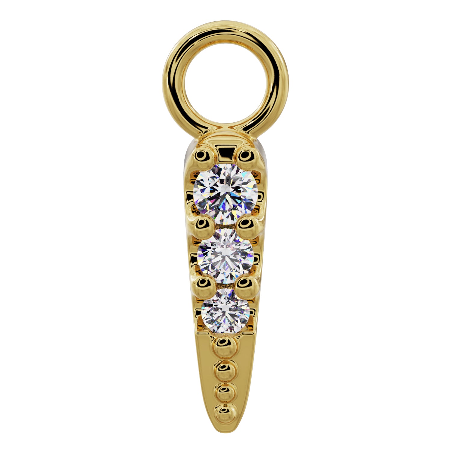 Diamond Spike Charm Accessory for Piercing Jewelry-14K Yellow Gold