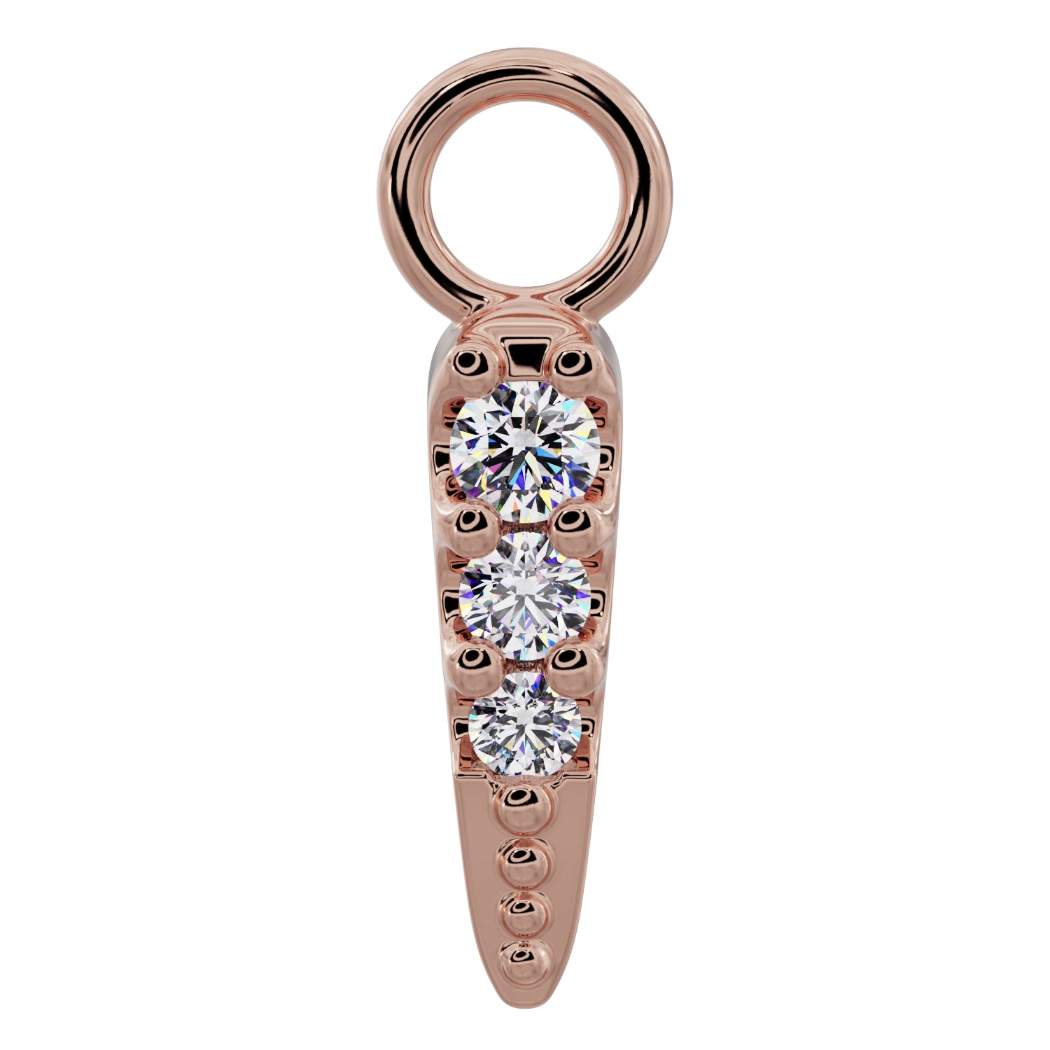Diamond Spike Charm Accessory for Piercing Jewelry-14K Rose Gold