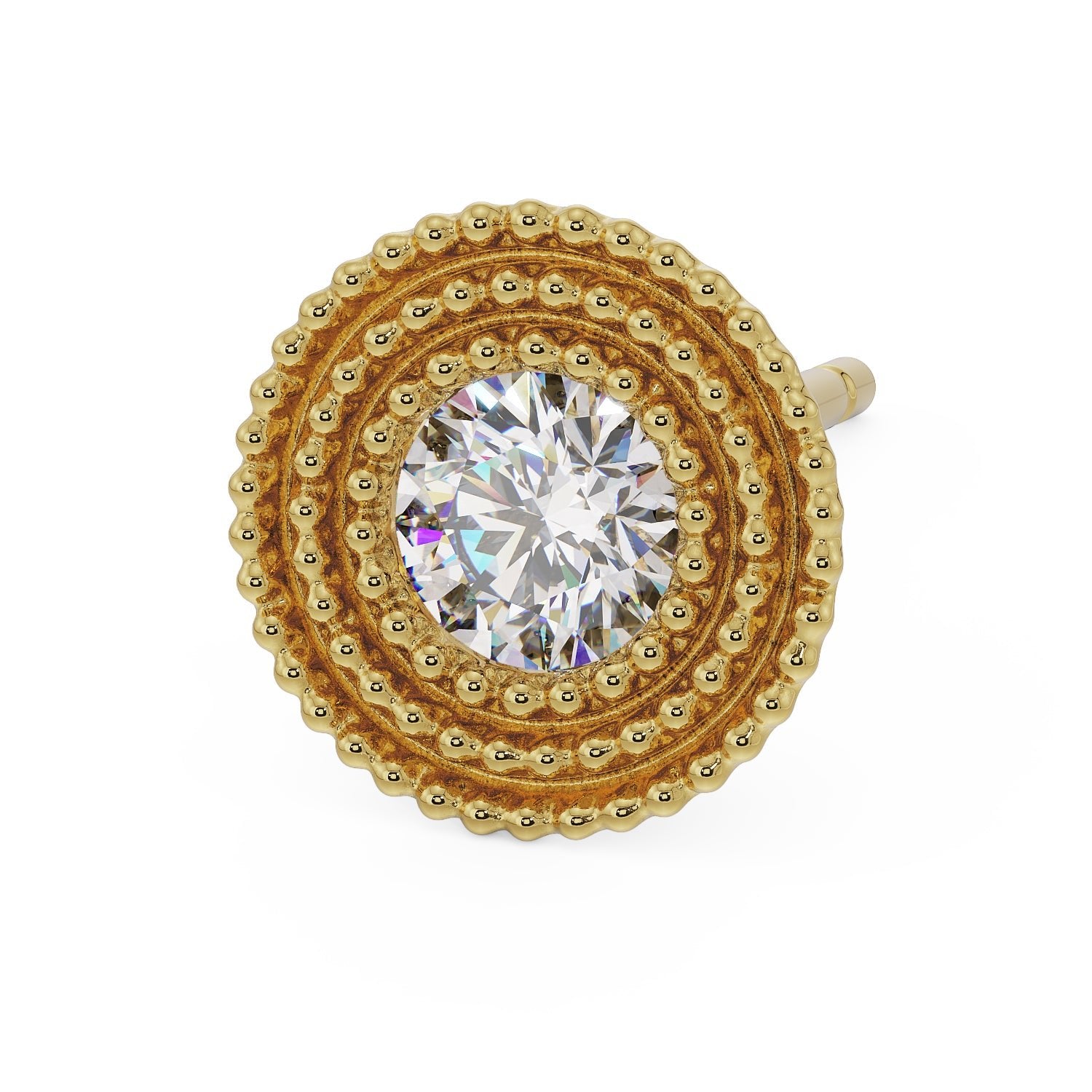 radial-milgrain-diamond-stud-14k-gold-earrings
