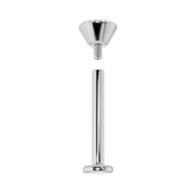 White gold milgrain flat back stud disassembled, showing threaded top and flat back post separately