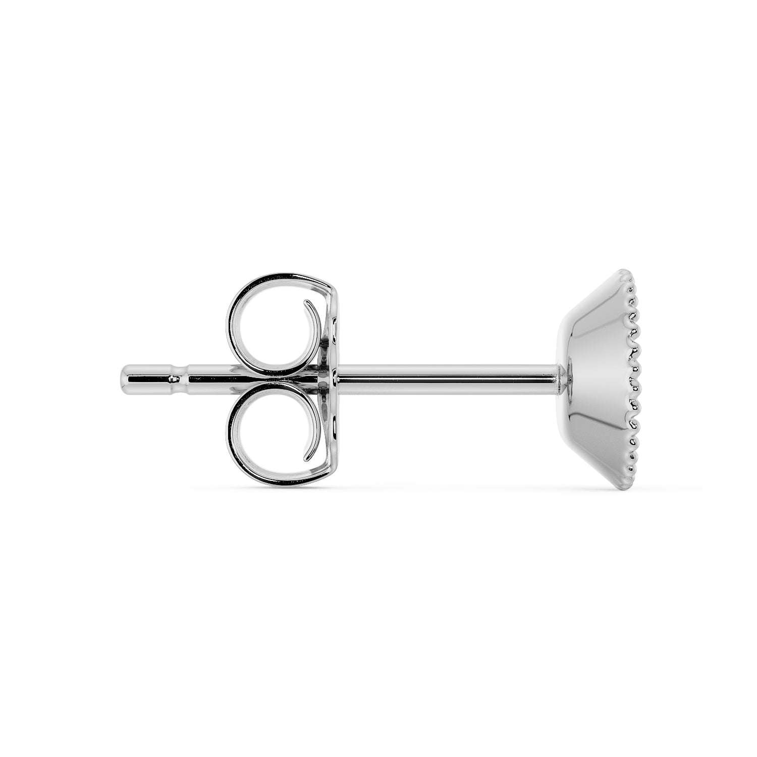 Radial Milgrain CZ Stud 14K Gold Earring