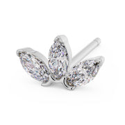 Marquise Lotus Stud 14K Gold Earring