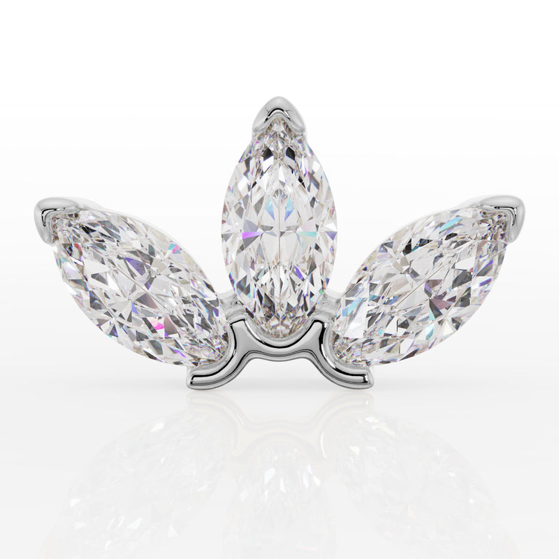 Marquise Lotus Stud 14K Gold Earring