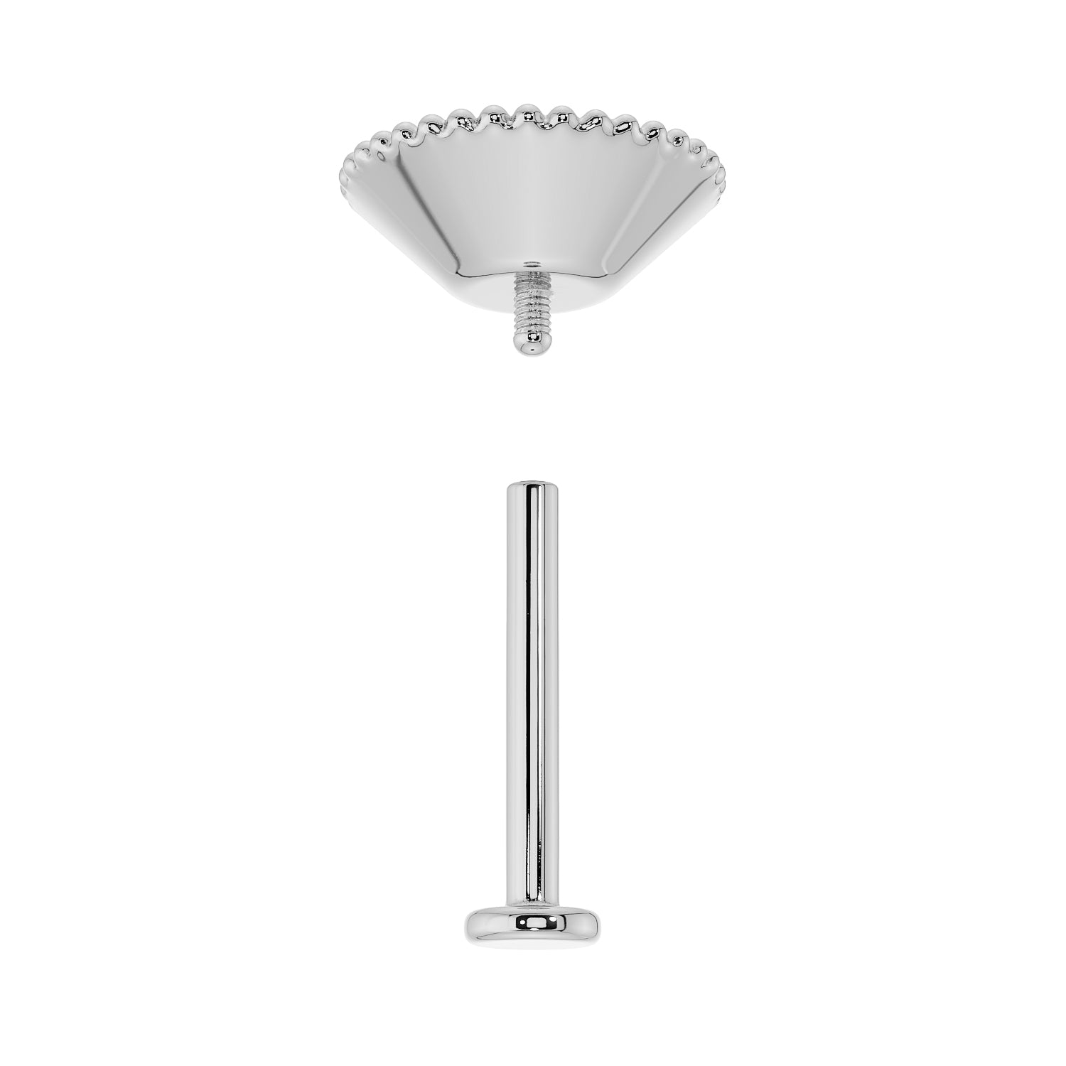 3.5mm Diamond Layered Milgrain Flat Back Stud Nose Lip Cartilage Earring