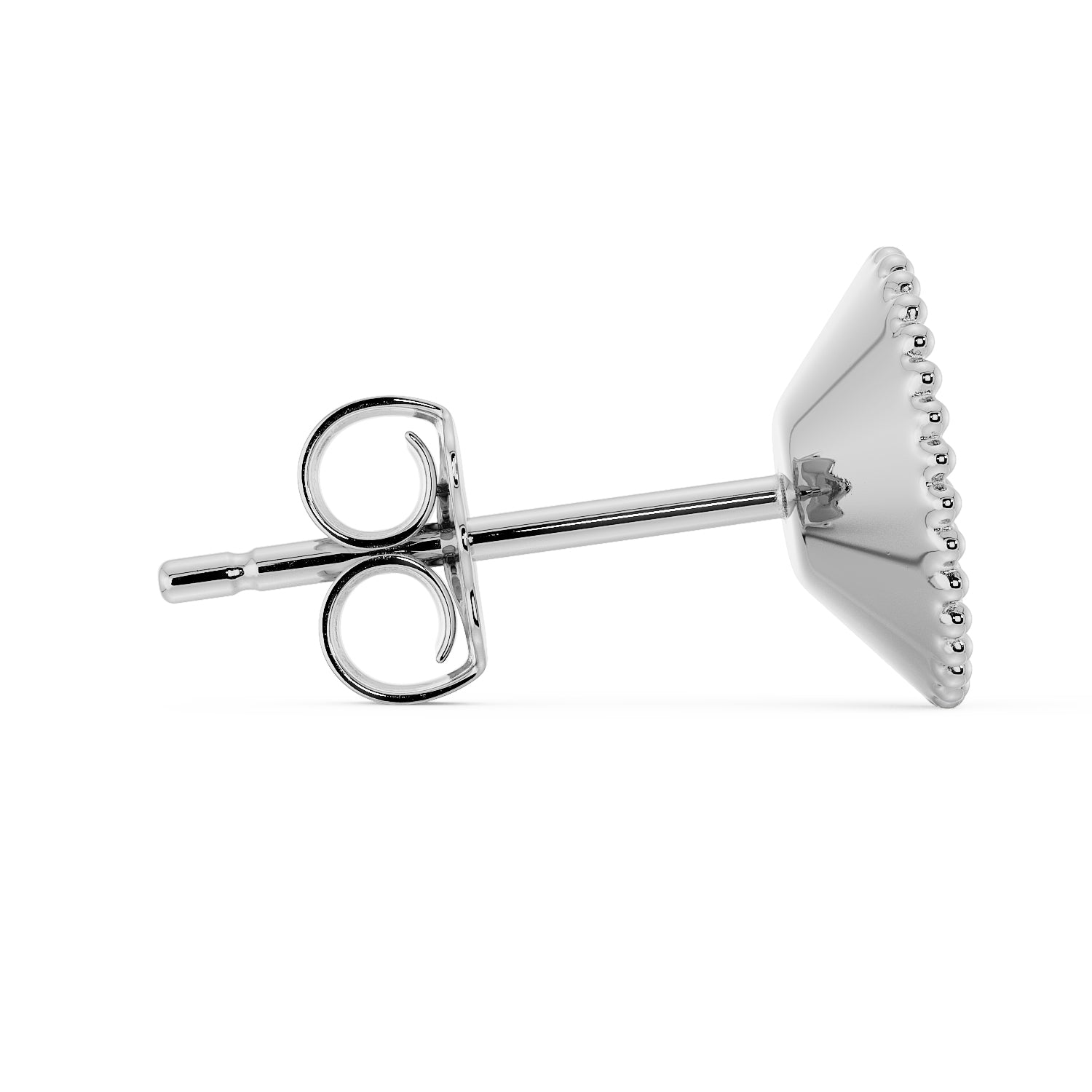 Radial Milgrain CZ Stud 14K Gold Earring