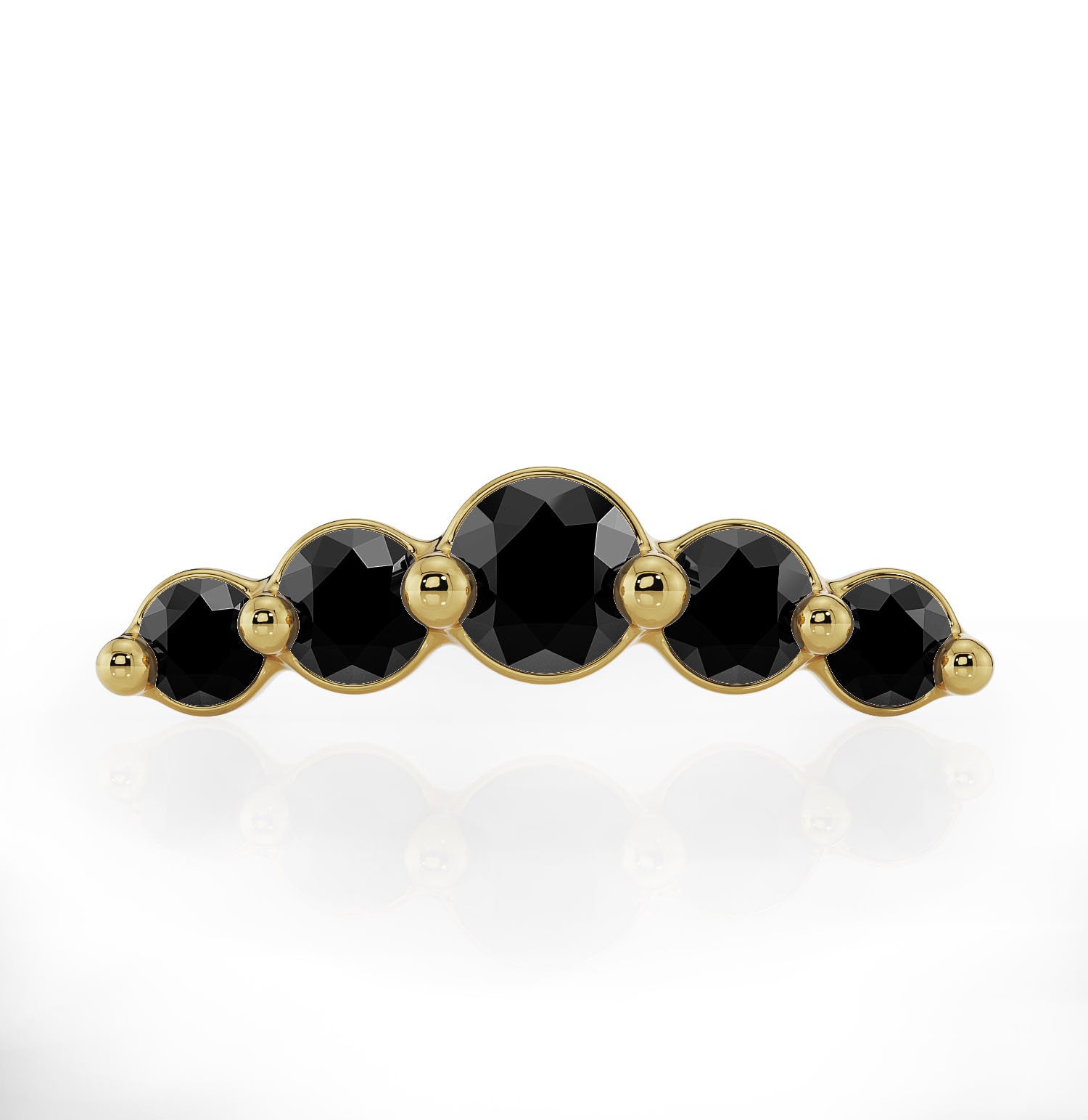 Mini Climber Black Diamond 14K Gold Flat Back Earring