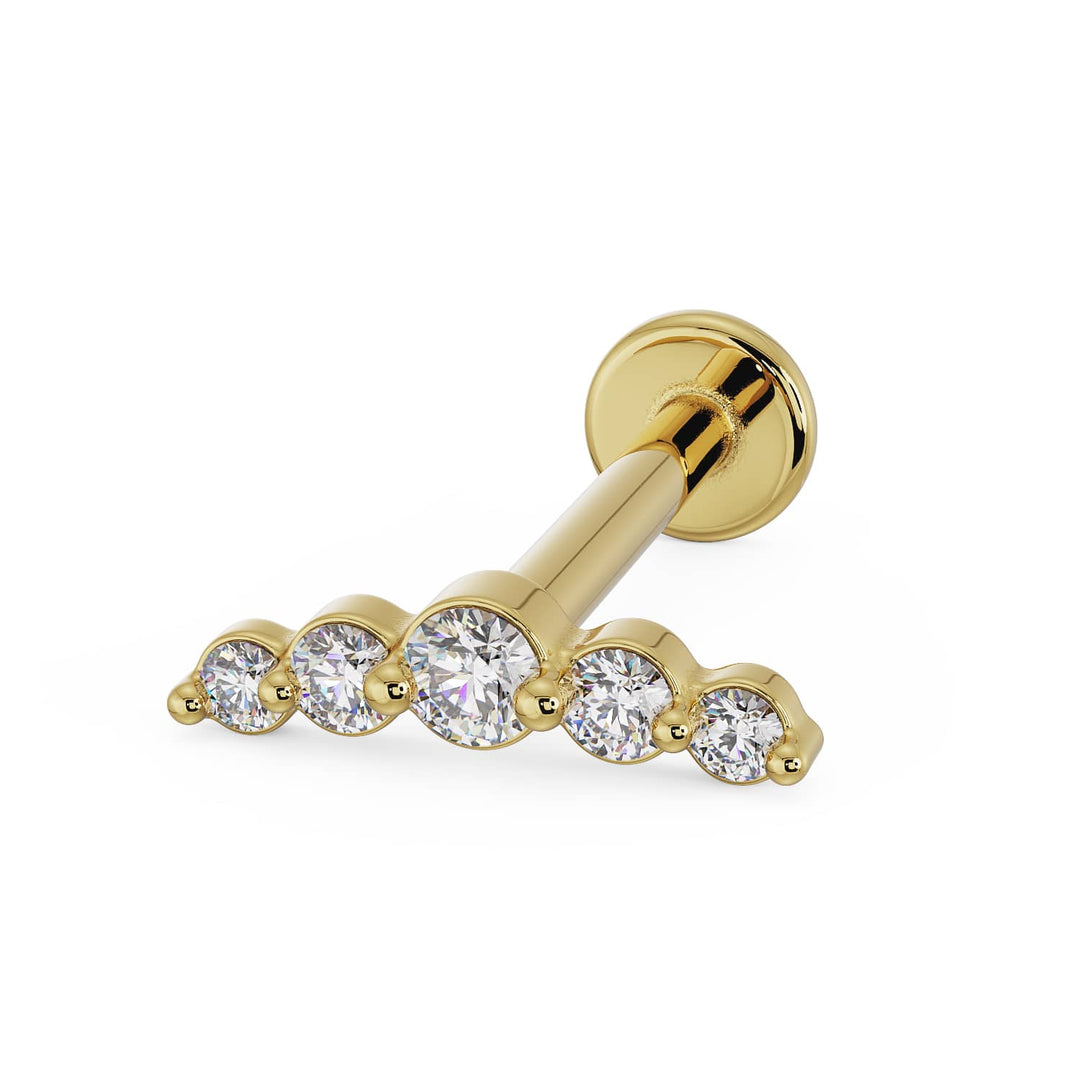 Mini Climber CZ 14K Gold Flat Back Earring