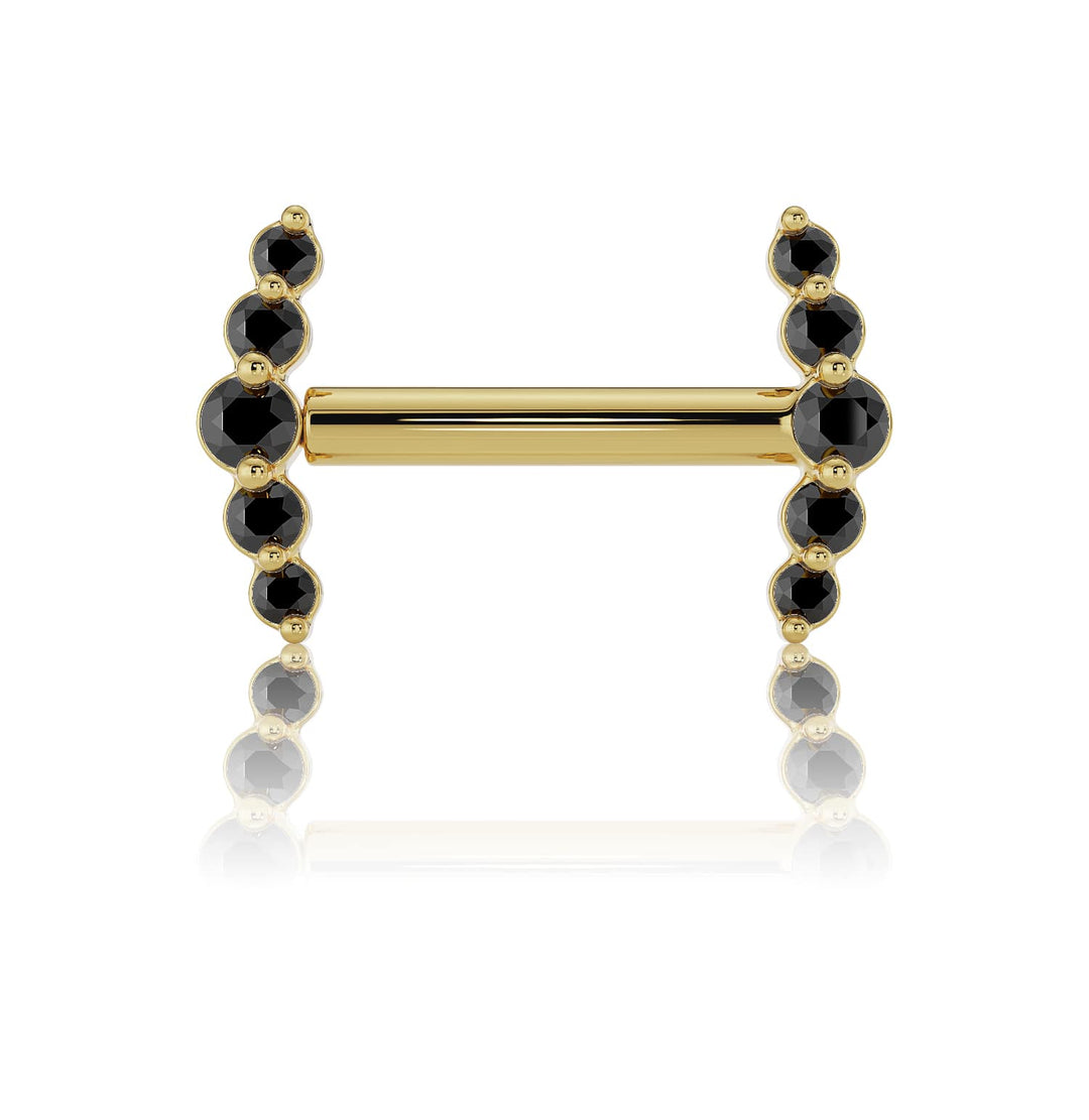 Mini Climber Black Diamond 14K Barbell Nipple Ring