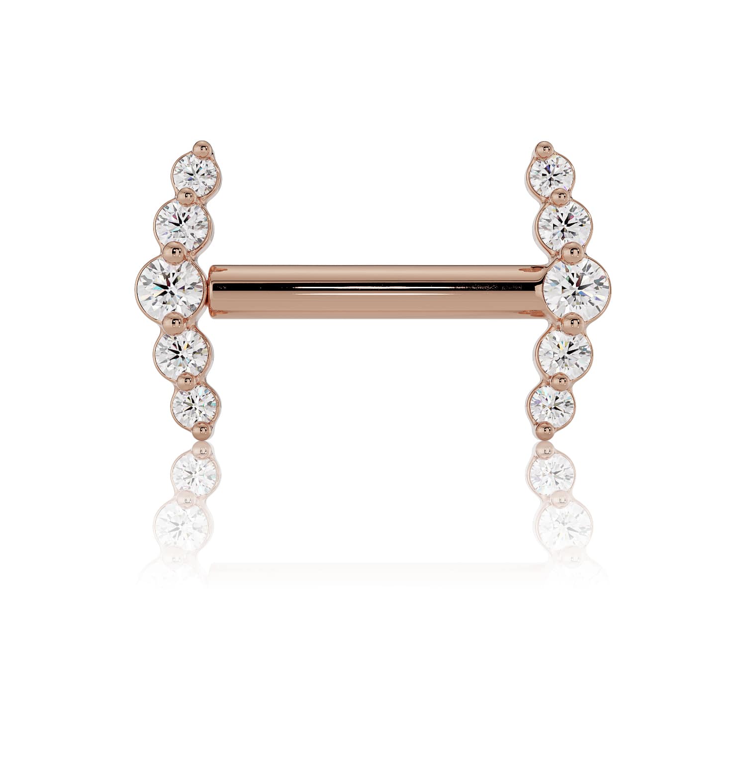 Mini Climber CZ 14K Barbell Nipple Ring
