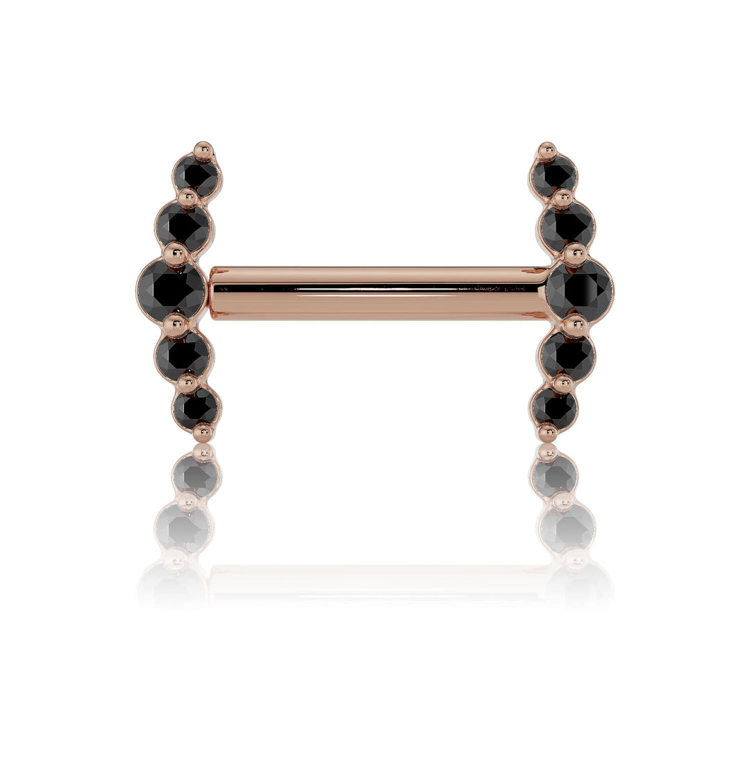 Mini Climber Black Diamond 14K Barbell Nipple Ring