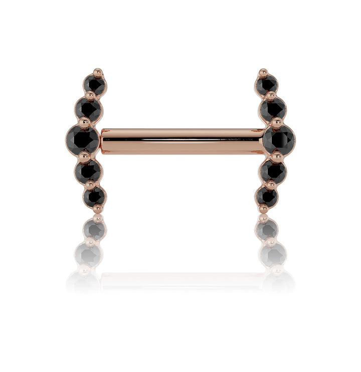 Mini Climber Black Diamond 14K Barbell Nipple Ring