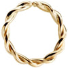 14K yellow gold twisted seam ring hoop, front view showing braided rope-style detail