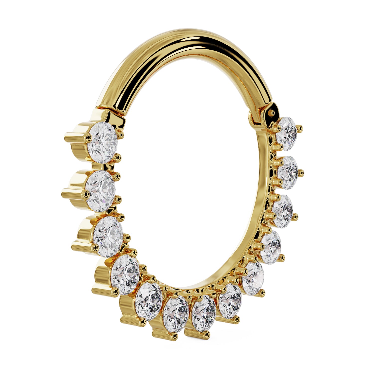 Diamond Petal 14K Gold Clicker Ring