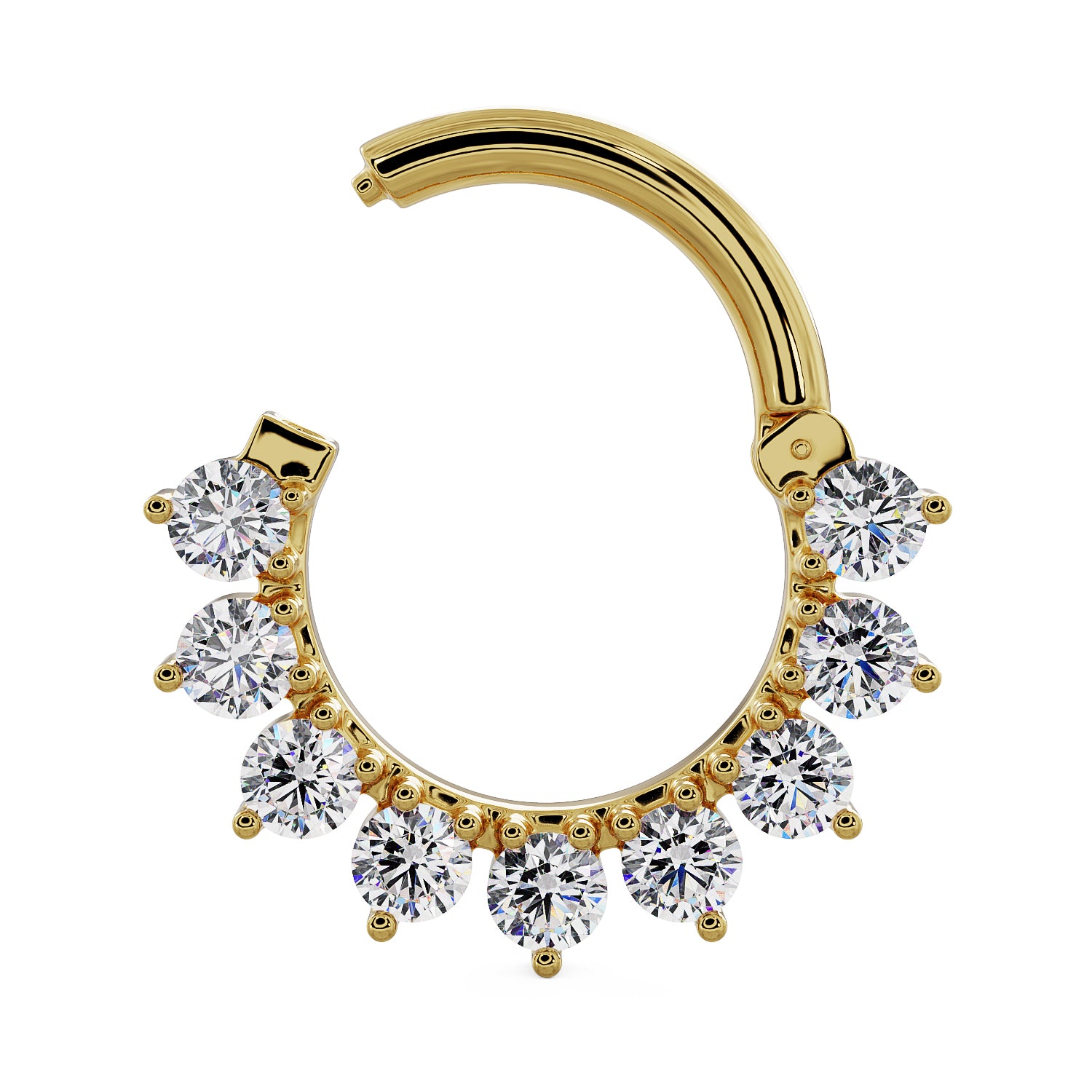 Diamond Petal 14K Gold Clicker Ring