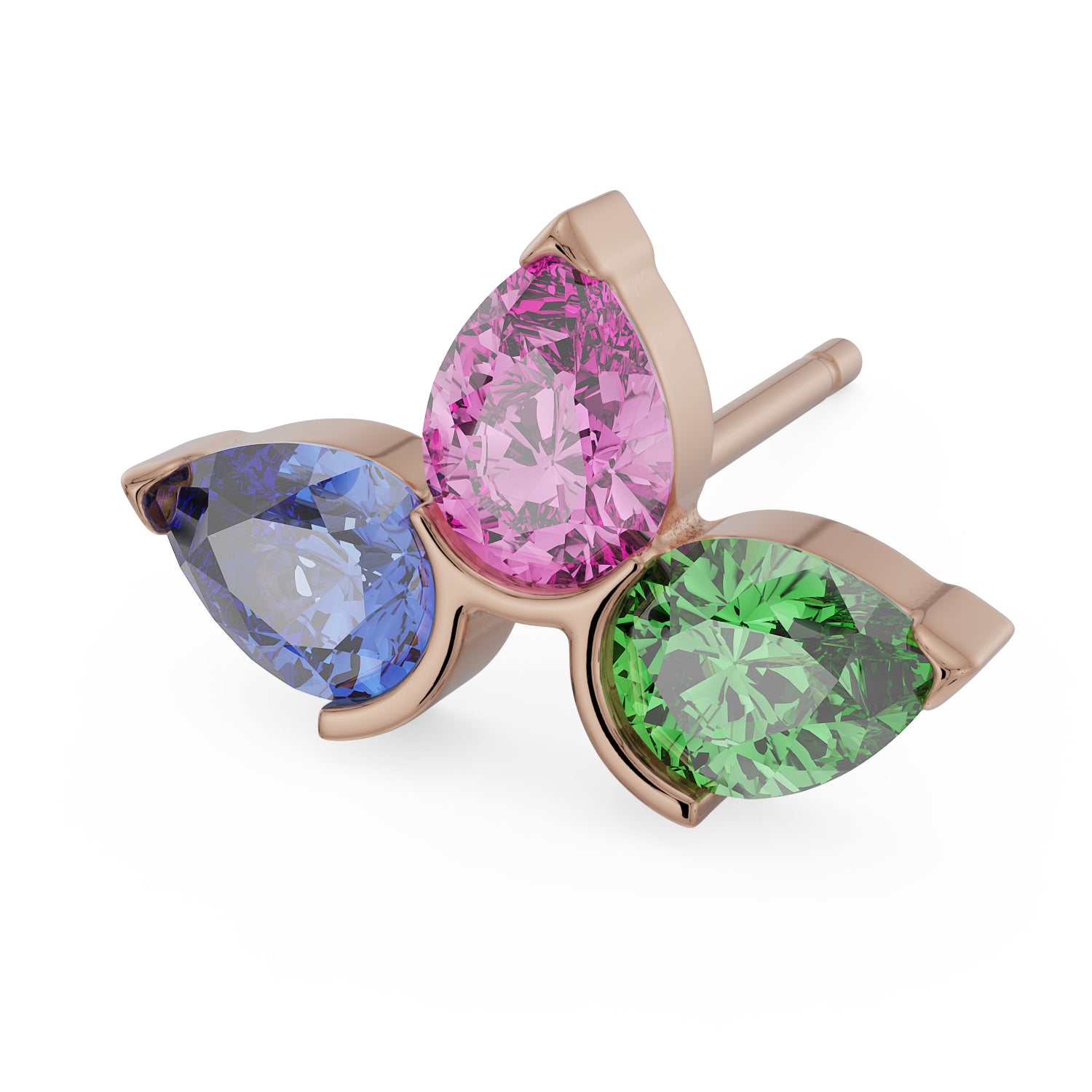 Blooms Pear Gems Earrings - Rose Gold
