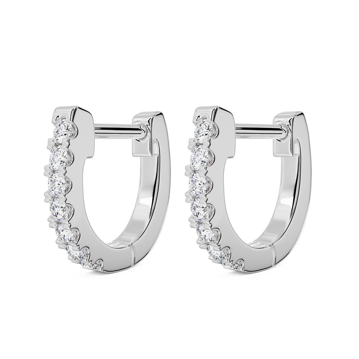 10mm Diamond Huggie Hoop Earrings