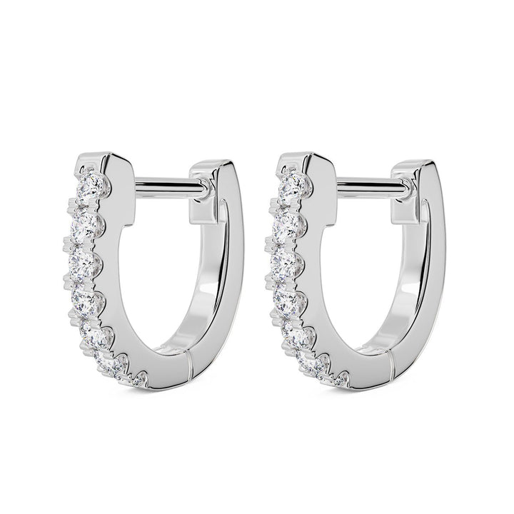 10mm Diamond Huggie Hoop Earrings