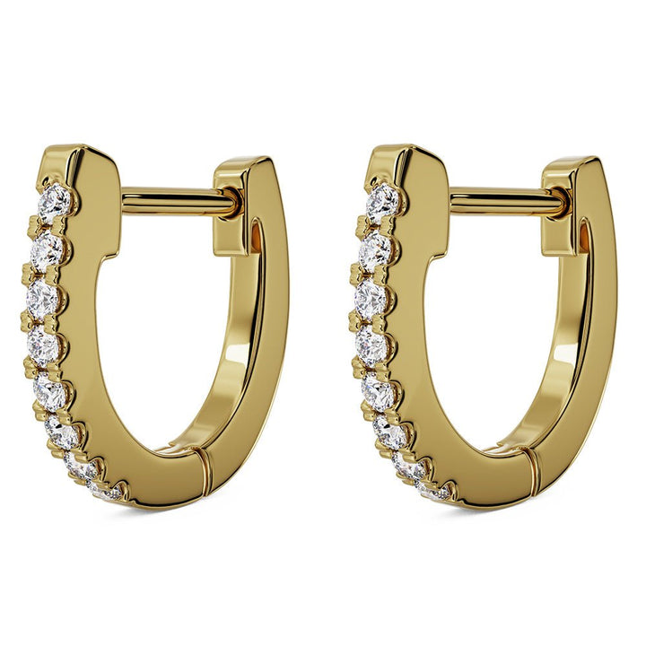 13mm Diamond Huggie Hoop Earrings