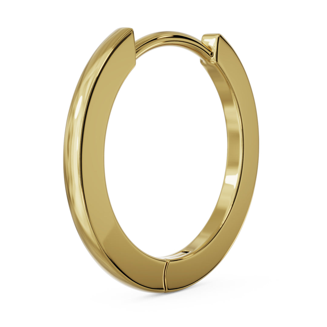 15mm Solid Gold Huggie Hoop Earrings