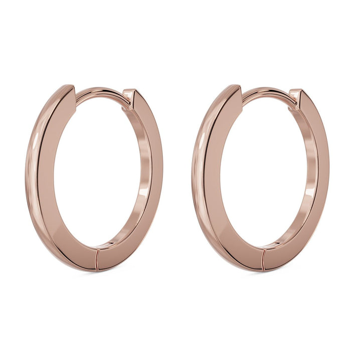 15mm Solid Gold Huggie Hoop Earrings