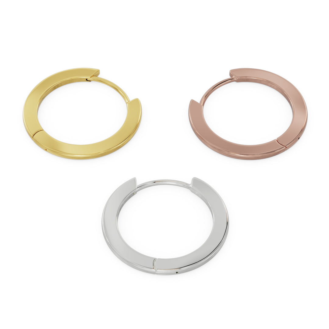 20mm Solid Gold Huggie Hoop Earrings