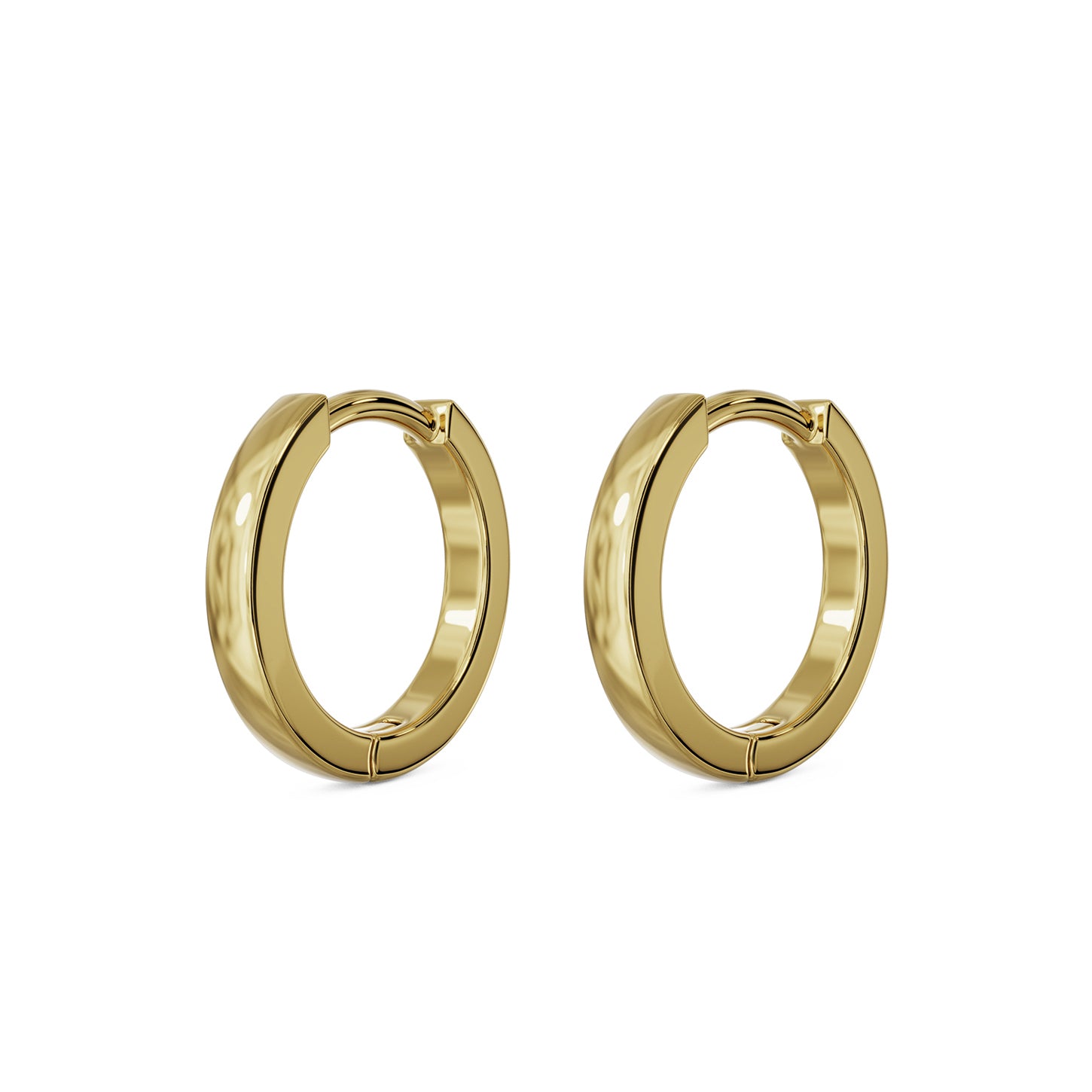 Cubic Zirconia Double Row Huggie Hoop Earrings in 14K Solid Gold