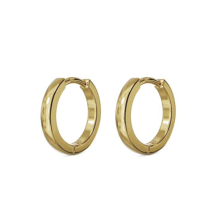 8mm Solid Gold Huggie Hoop Earrings