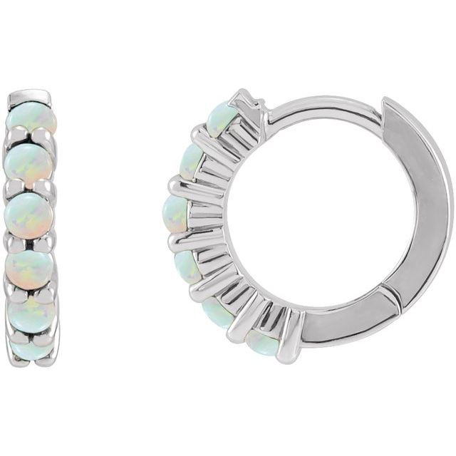 Opal 14k Gold Huggie Hoop Earrings – FreshTrends