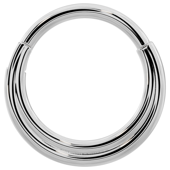 Two Band Eternity 14k Gold Clicker Ring Hoop-14K White Gold   14G (1.6mm)   5 8" (16mm)