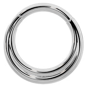 14k white gold two-band eternity clicker ring hoop, front view with high-polish finish