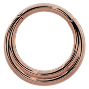 14k rose gold two-band eternity clicker ring hoop, front view with warm rose tone finish