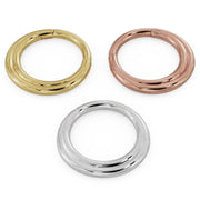 14k gold two-band clicker ring in yellow, rose, and white gold color options, small size