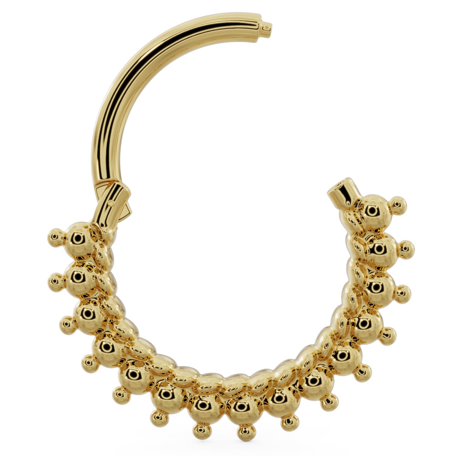 Open clicker Gold Large Shala Beads 14k Gold Clicker Ring Hoop