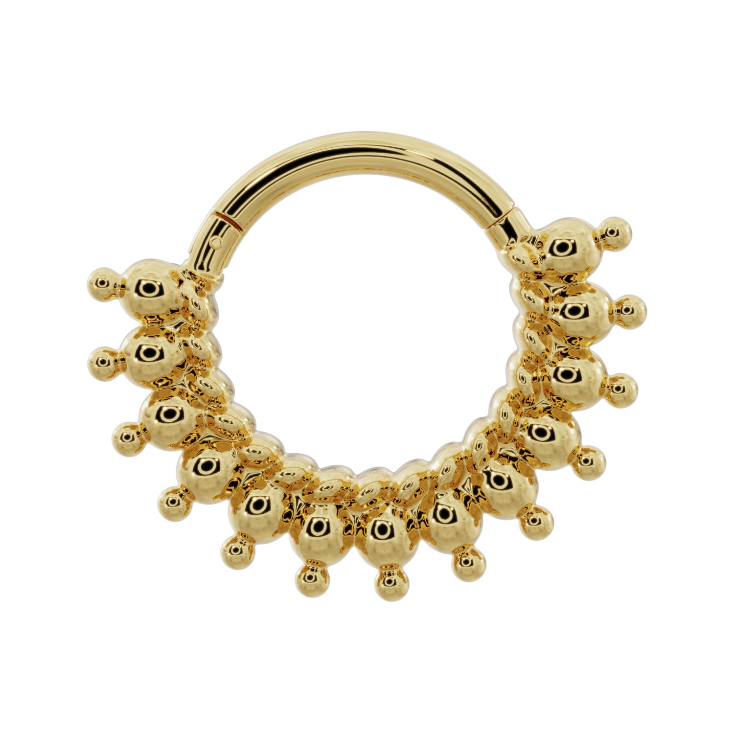 Shala Beads 14k Gold Clicker Ring Hoop-14K Yellow Gold   16G (1.2mm)   3 8