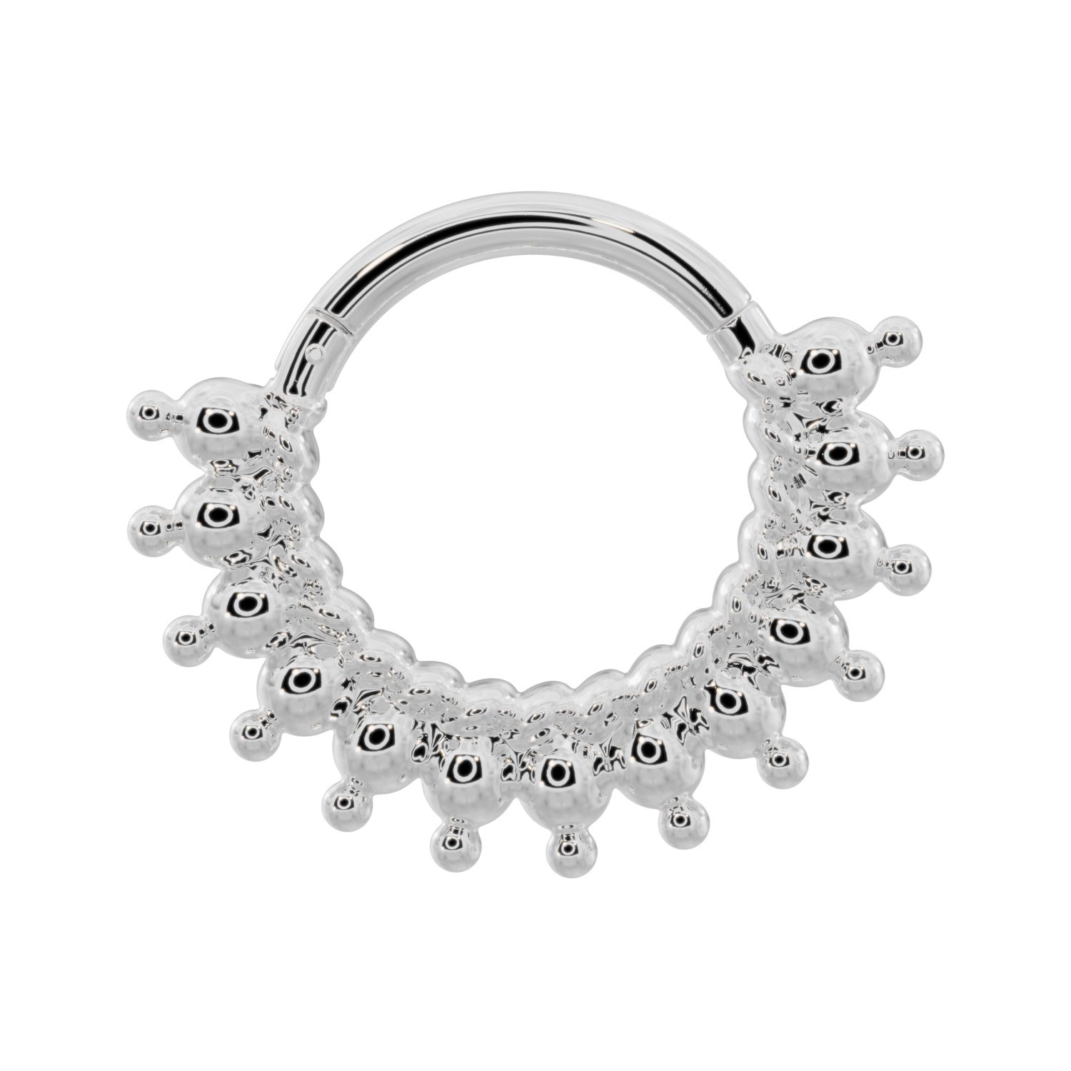 Shala Beads 14k Gold Clicker Ring Hoop-14K White Gold   16G (1.2mm)   3 8