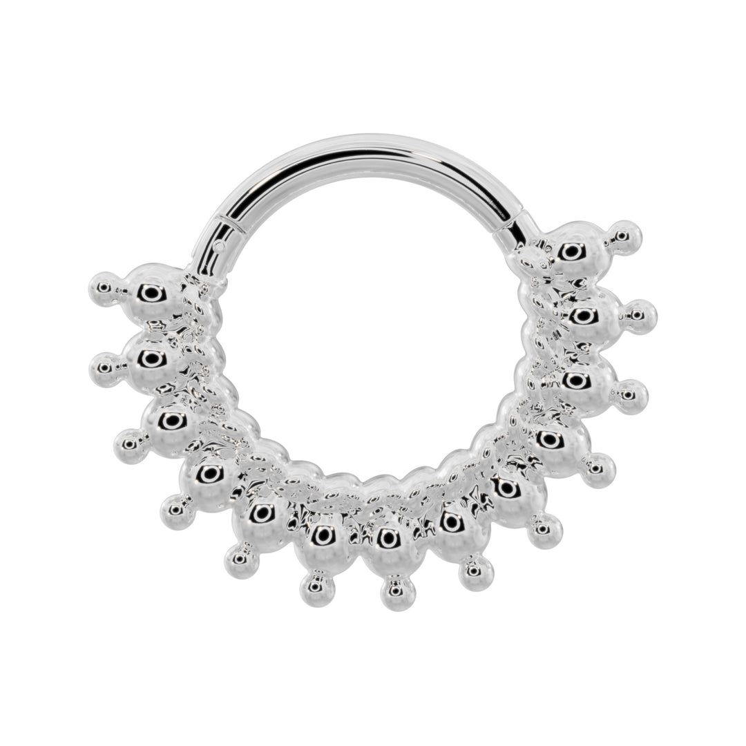 Shala Beads 14k Gold Clicker Ring Hoop-14K White Gold   16G (1.2mm)   3 8" (9.5mm)
