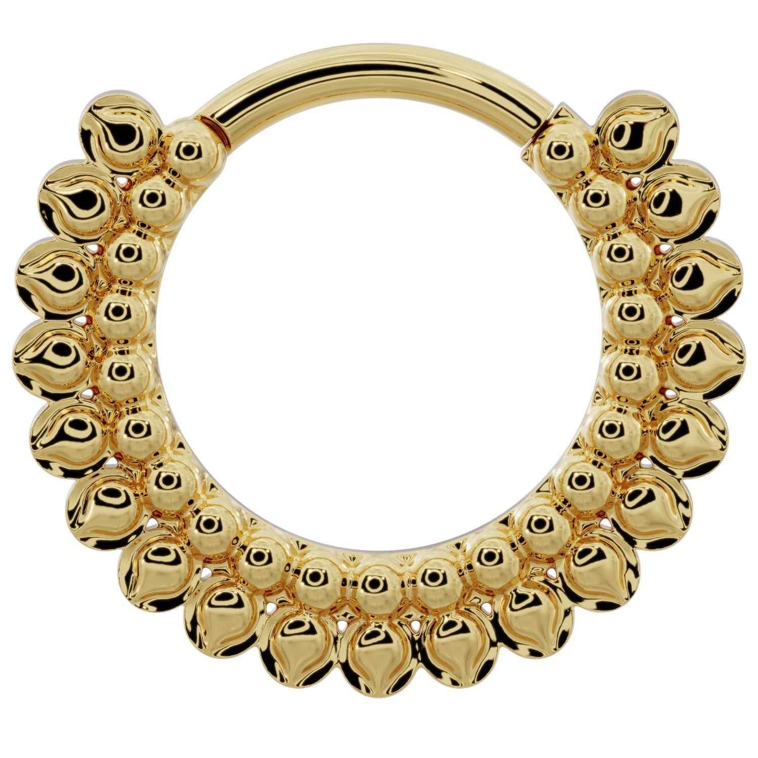 Gold Petals 14k Gold Clicker Ring Hoop-14K Yellow Gold   14G (1.6mm)   5 8