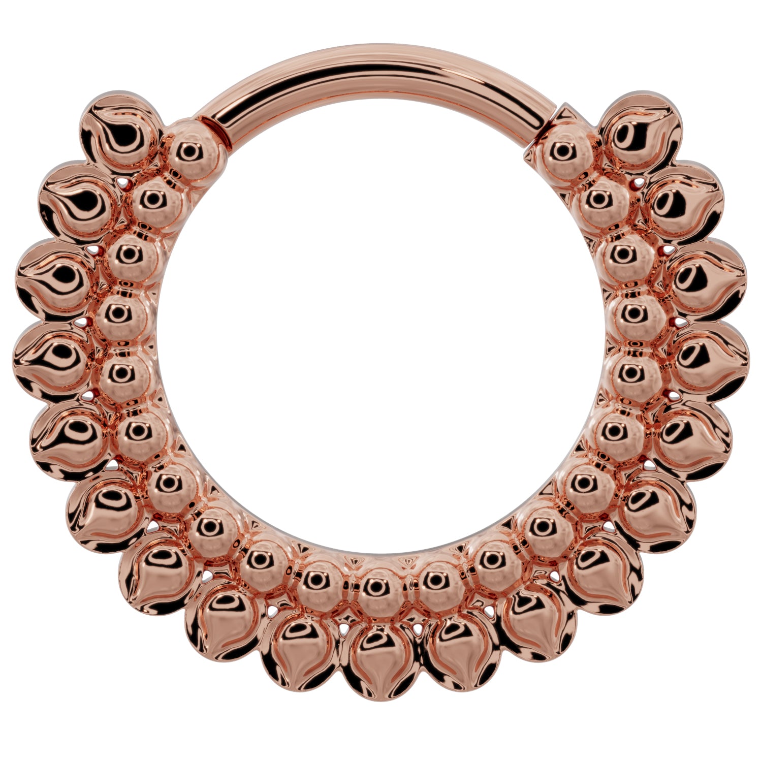 Gold Petals 14k Gold Clicker Ring Hoop-14K Rose Gold   14G (1.6mm)   5 8