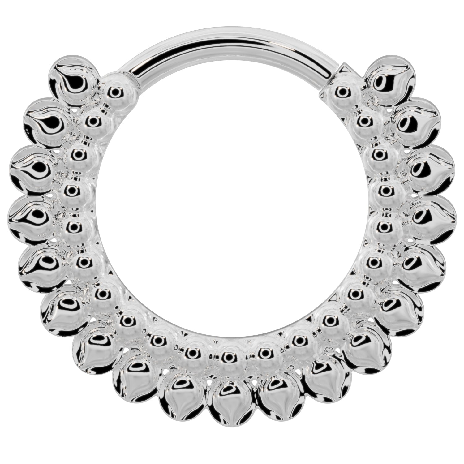 Gold Petals 14k Gold Clicker Ring Hoop-14K White Gold   14G (1.6mm)   5 8