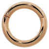 14k rose gold plain clicker ring hoop, 12G front view with bold tube width and warm rosy finish