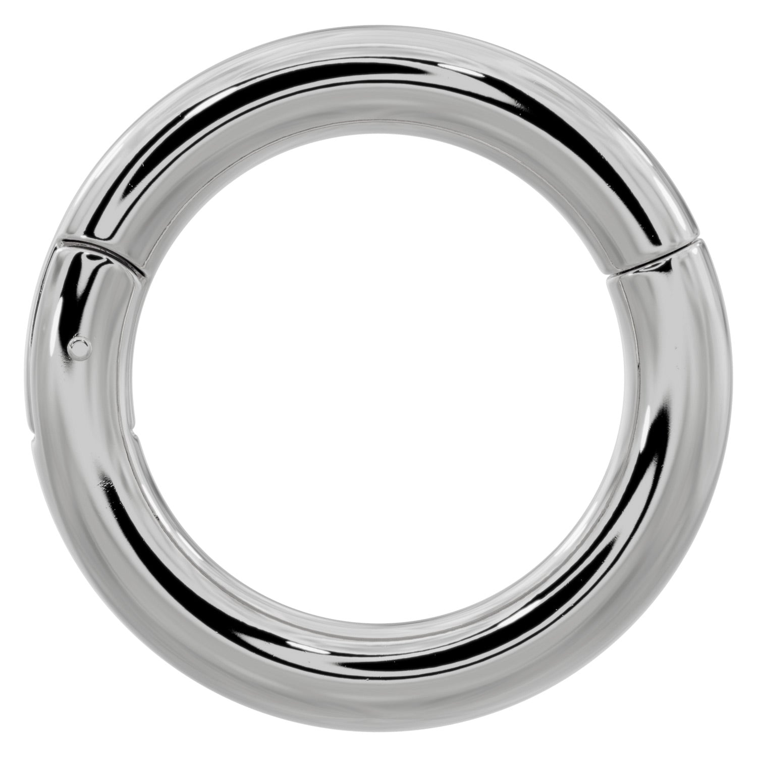 14k Gold Plain Clicker Ring Hoop-14K White Gold   12G (2.0mm)   3 4